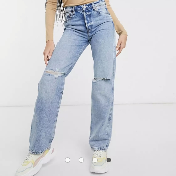 & Other Stories Denim - & other stories high rise distressed straight leg jeans